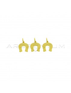 Ciondoli ferri di cavallo a lastra placcati oro giallo in argento 925 (3 pz.)