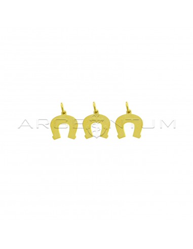 Ciondoli ferri di cavallo a lastra placcati oro giallo in argento 925 (3 pz.)