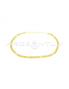 Collarino maglia 5 1 zirconato bianco placcato oro giallo in argento 925