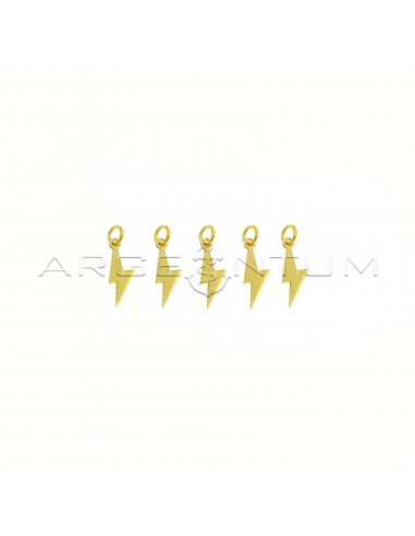 925 silver yellow gold plated lightning bolts pendants (5 pcs.)