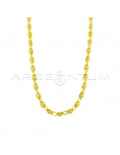 Yellow gold plated 6 mm marine mesh necklace in 925 silver (50 cm)
