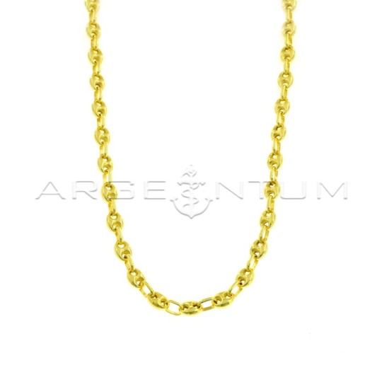 Collana maglia marina bombata da 6 mm placcata oro giallo in argento 925 (50 cm)