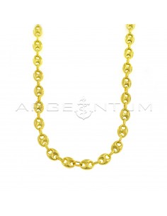 8 mm yellow gold plated marine mesh necklace in 925 silver (50 cm)