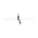 White enameled horn pendant with multicolor enameled stars and hearts in 925 silver