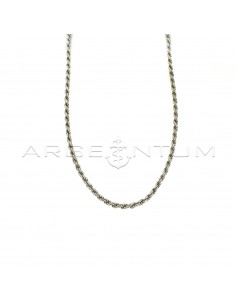White gold plated 2.5 mm rope link necklace in 925 silver
