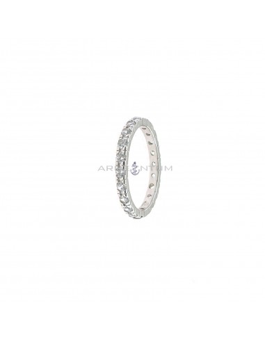Eternity ring with 2 mm white zircons plated white gold in 925 silver (Size 12)