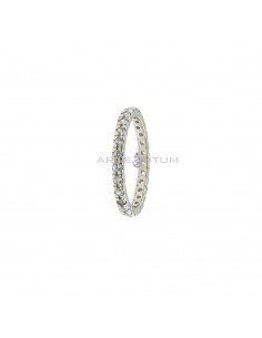 Eternity ring with 1.5 mm white zircons plated white gold in 925 silver (Size 10)