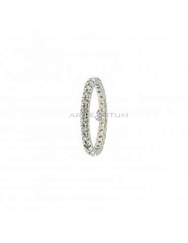 Eternity ring with 1.5 mm white zircons plated white gold in 925 silver (Size 10)