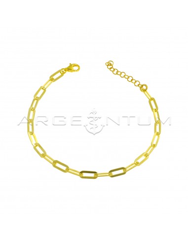 Yellow gold plated biscuit link bracelet in 925 silver