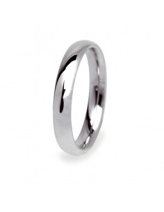 Smooth rounded 3.5 mm white gold plated ring in 925 silver (Size 13)