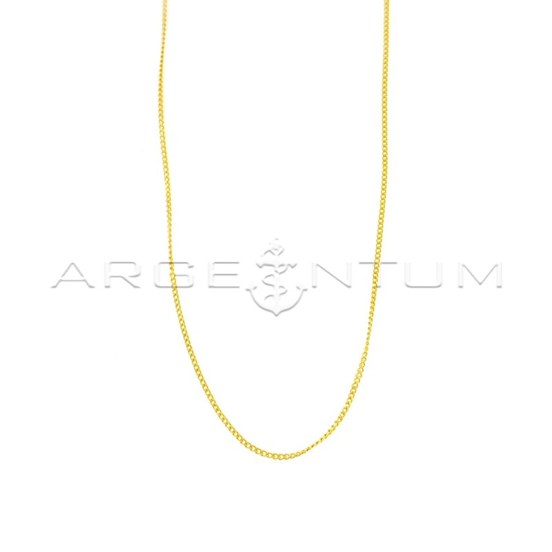 Yellow gold plated curb chain in 925 silver (70 cm)