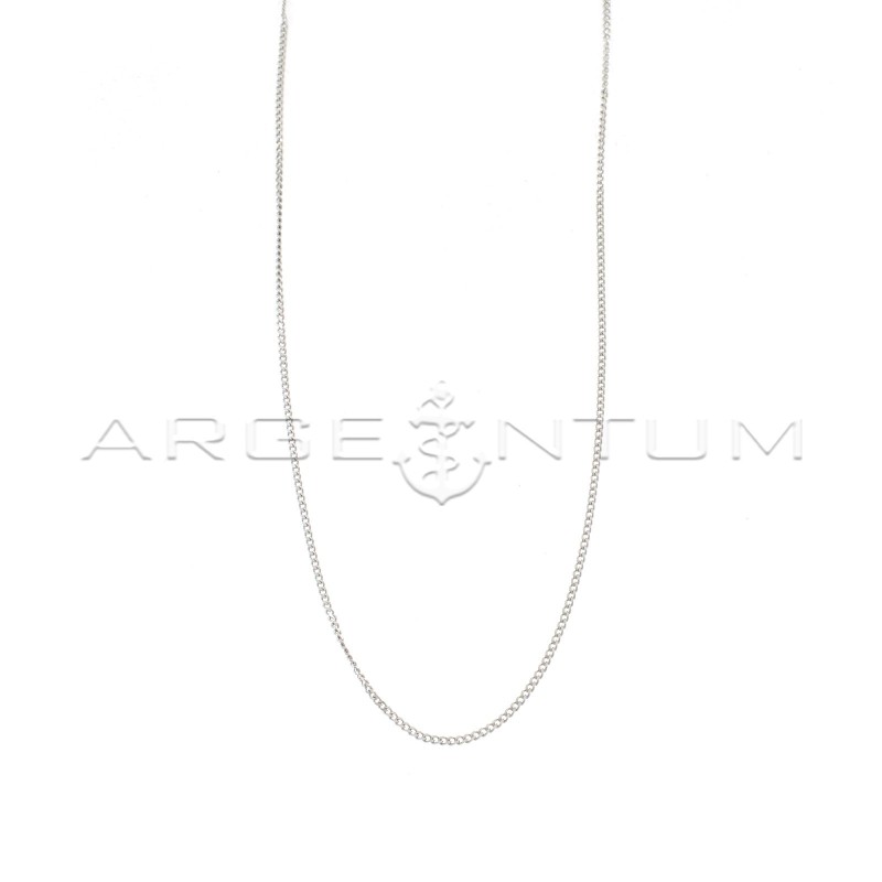 Catenina maglia grumettina placcata oro bianco in argento 925 (70 cm)
