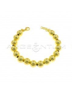 Smooth ball bracelet 10 mm yellow gold plated in 925 silver