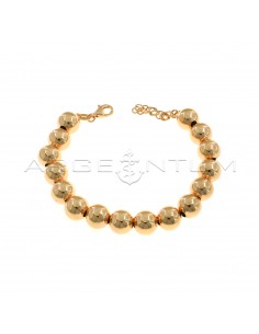 Smooth ball bracelet 10 mm rose gold plated in 925 silver