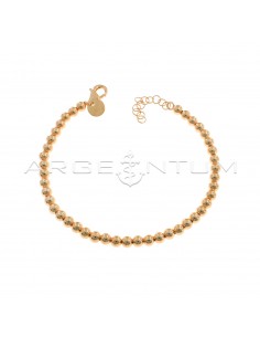 4 mm smooth ball bracelet rose gold plated in 925 silver