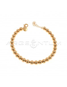 6mm smooth ball bracelet rose gold plated in 925 silver