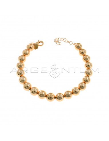 8mm smooth ball bracelet rose gold plated in 925 silver