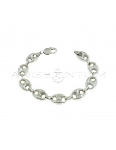 White gold plated 11 mm marine mesh bracelet in 925 silver