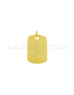 Medaglia liscia rettangolare 18x31 mm placcata oro giallo in argento 925