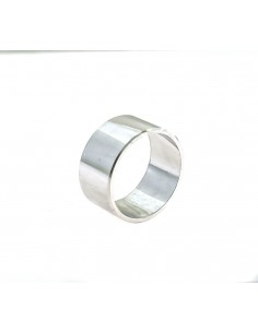 English smooth 10 mm white gold plated ring in 925 silver (Size 11)