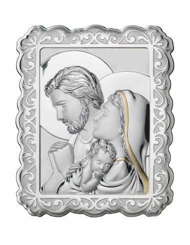 Atelier icona Sacra famiglia con dettagli dorati 26x32 cm