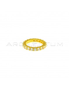 Eternity ring with white zircons of ø 3 mm yellow gold plated in 925 silver (Size 10)