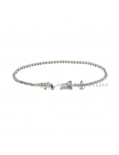 Chive tennis bracelet with 2 mm white zircons white gold plated in 925 silver