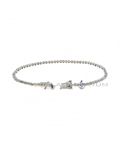 Chive tennis bracelet with 2 mm white zircons white gold plated in 925 silver