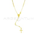 Yellow gold plated Y rosary necklace with 3 mm faceted sphere in 925 silver (60 cm)