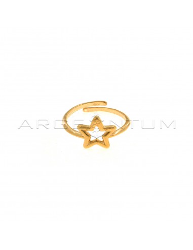 Anello regolabile con sagoma stella centrale placcato oro rosa in argento 925