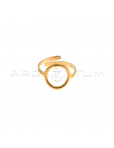 Adjustable ring with central oval shape rose gold plated in 925 silver