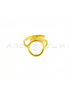 Adjustable ring with central oval shape yellow gold plated in 925 silver