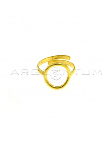Adjustable ring with central oval shape yellow gold plated in 925 silver