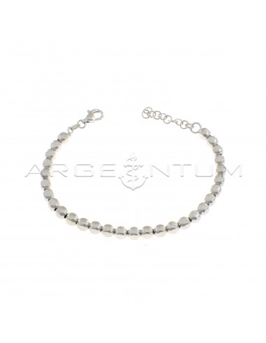White gold plated square nugget bracelet in 925 silver
