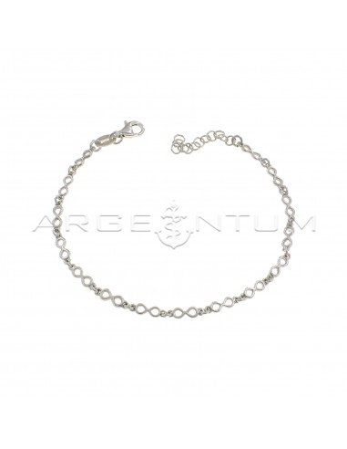 White gold plated infinity mesh bracelet in 925 silver