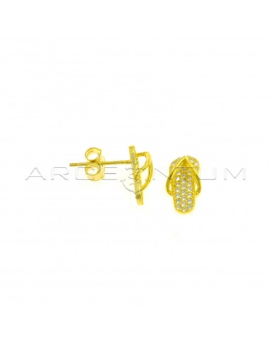 Yellow gold plated yellow gold plated thong lobe earrings in 925 silver