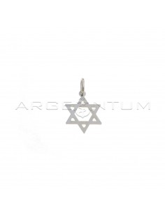 White gold plated David star pendant in 925 silver