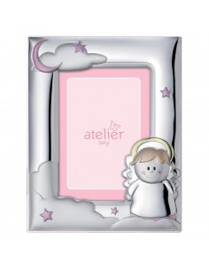 Atelier Portafoto con angelo rosa linea Baby 9x13 cm