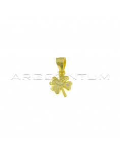 Four-leaf clover pendant with yellow gold plated white light point in 925 silver