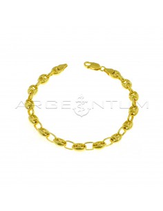 Yellow gold plated 6 mm marine mesh bracelet in 925 silver