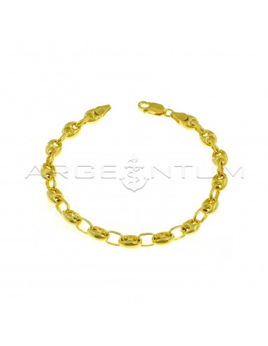 Yellow gold plated 6 mm marine mesh bracelet in 925 silver