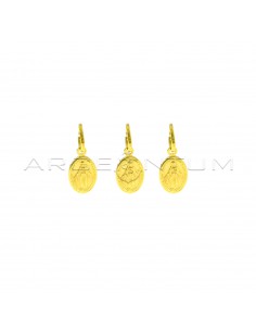 Miraculous medal pendants plated yellow gold in 925 silver (3 pcs.)