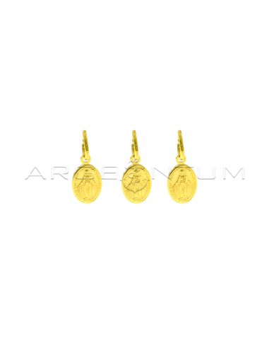 Miraculous medal pendants plated yellow gold in 925 silver (3 pcs.)
