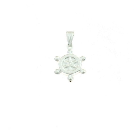 Ciondolo timone in argento bianco 925