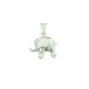 Ciondolo elefante in argento bianco 925