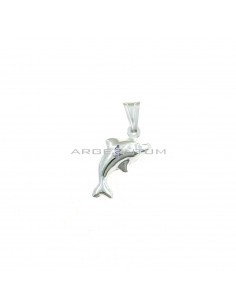 Dolphin pendant coupled in 925 white silver