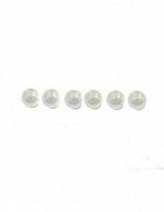 Lobe pearl earrings ø 5 mm. on white gold plated base 3 pairs in 925 silver