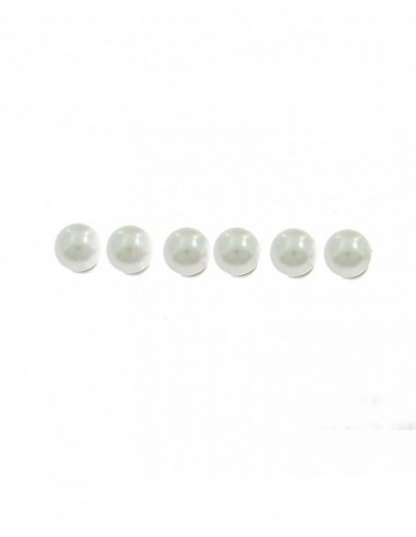 Orecchini perla a lobo da ø 5 mm. su base placcata oro bianco 3 coppie in argento 925