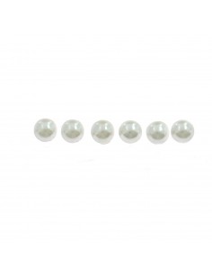 Lobe pearl earrings ø 6 mm. on white gold plated base 3 pairs in 925 silver