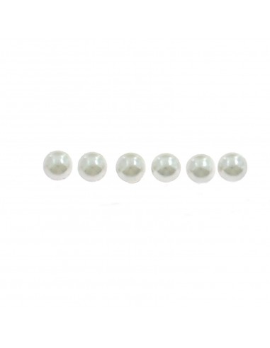 Lobe pearl earrings ø 6 mm. on white gold plated base 3 pairs in 925 silver